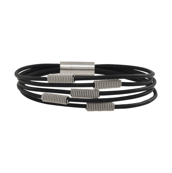 Black Arpeggio Leather Bracelet